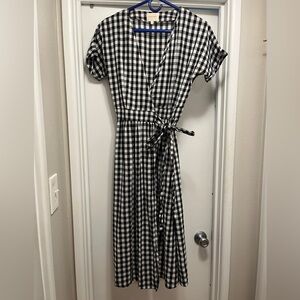 Black and White checkered mid-length dress